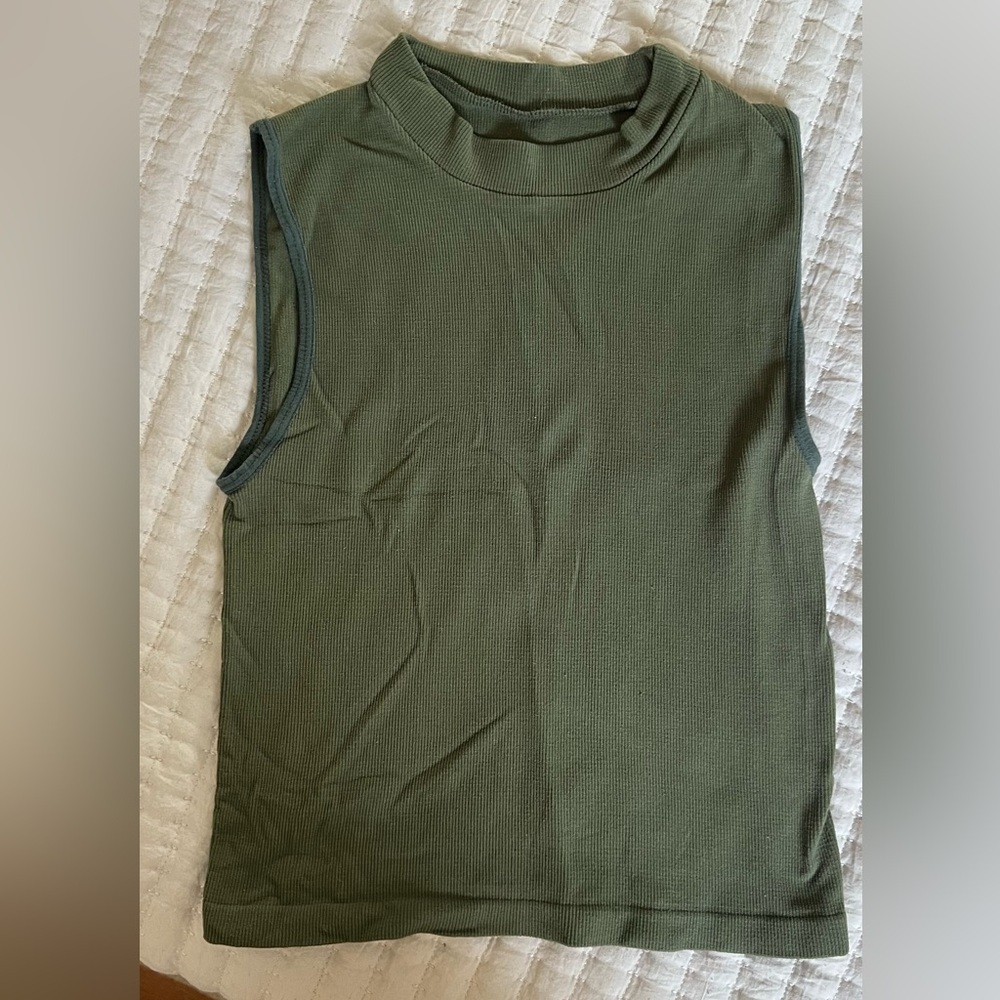 Olive Green Sleeveless Top